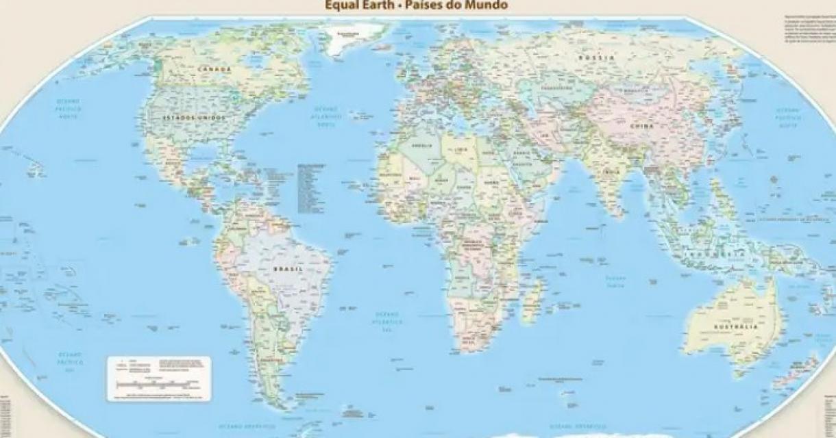 Foto: Reprodução / Mapa Equal Earth Map